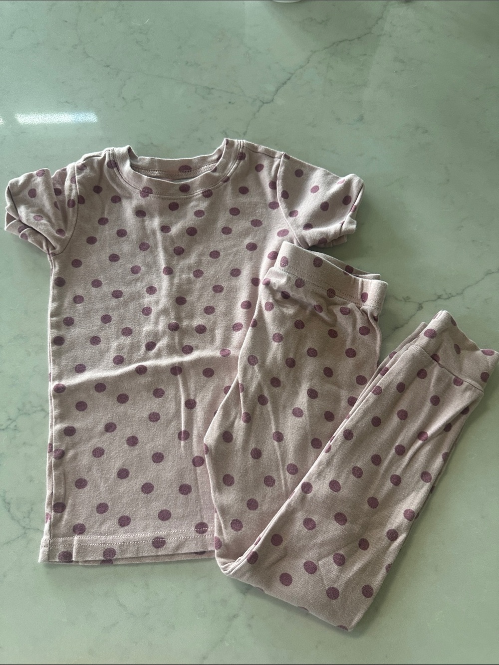 Old Navy Pink Short-Sleeve Polka Dot Pajama Set